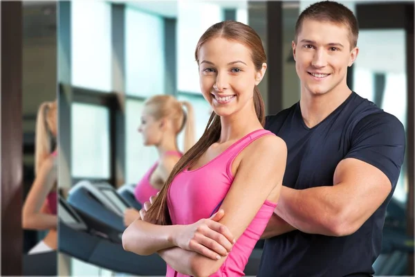 Sporty couple work out — Stock Photo, Image
