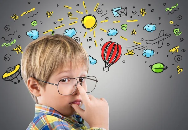 Young boy in  glasses — Stock Photo, Image