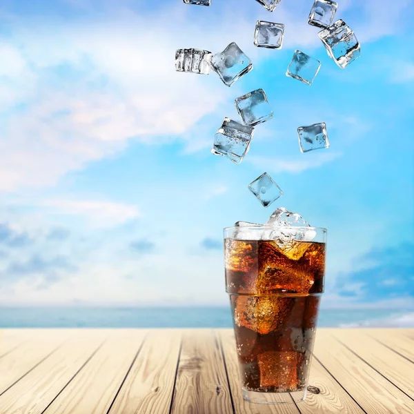 Glass of alcohol drink with cola — Stock Photo, Image