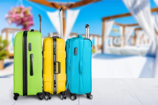 Colorful suitcases stack — Stock Photo, Image