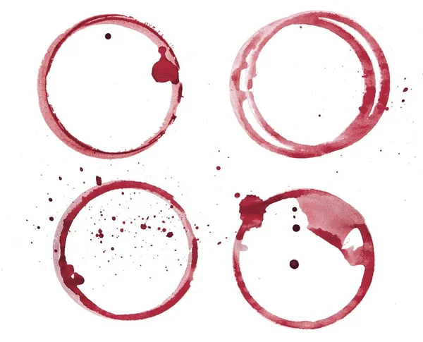 Spuren Auf Dem Tisch Von Einem Glas Rotwein — Stockfoto