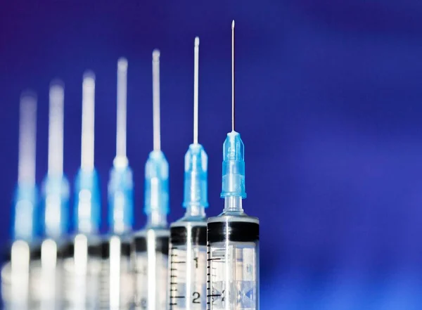 Medical syringes close-up