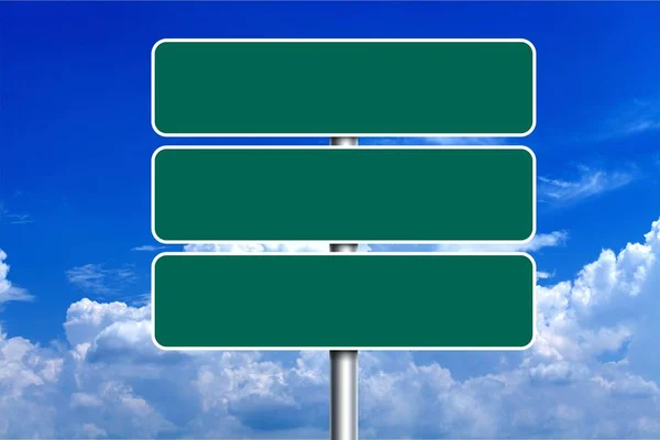 Blank Green Road Sign — Stock Photo, Image