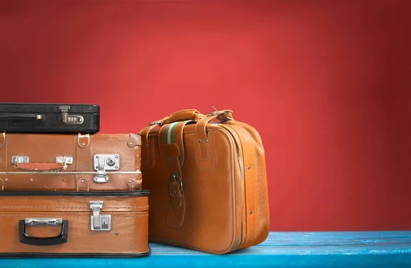 Stack med gamla resväskor — Stockfoto