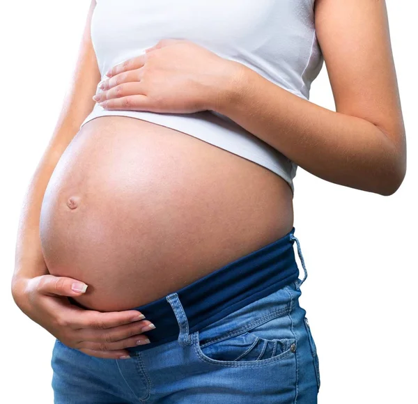 Söta gravid mage — Stockfoto