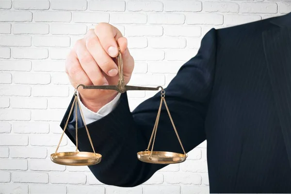 Justice Scales and man — Stock Photo, Image