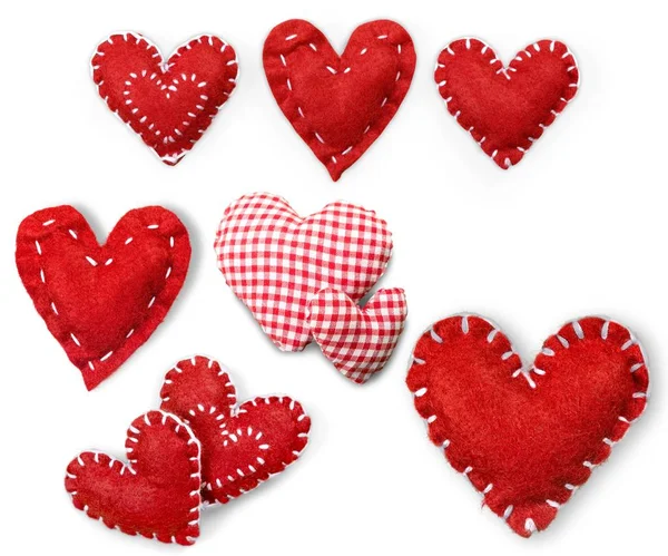 Roșu jucărie inimi — Fotografie, imagine de stoc