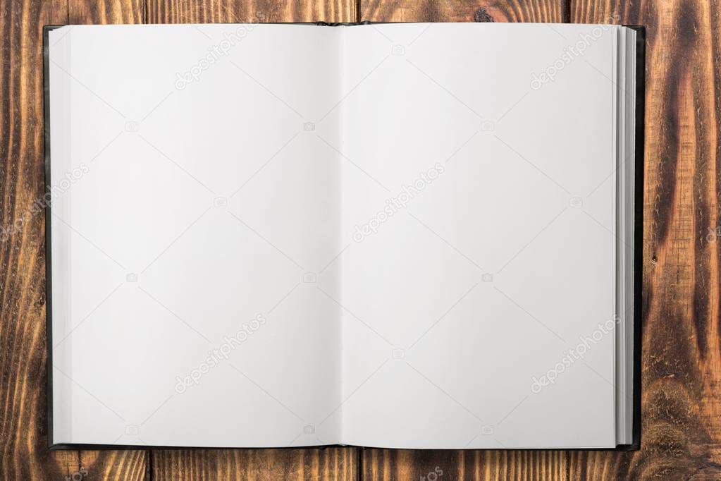 blank notebook on background