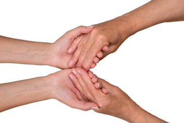 yaşlı ve genç eller