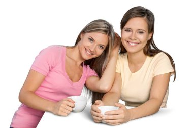 sevimli kadın sarılma 