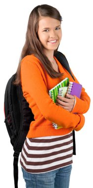 Genç sevimli kadın öğrenci portresi