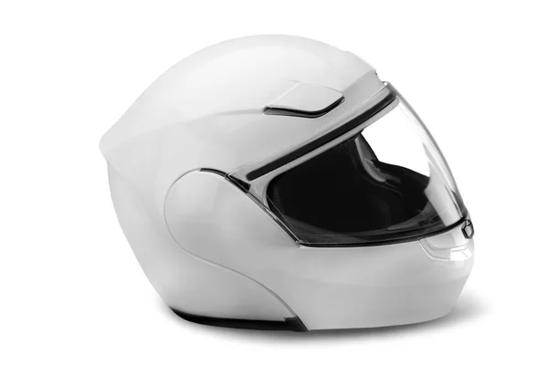 Beyaz motosiklet kask — Stok fotoğraf