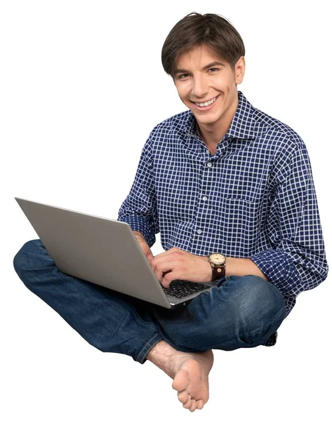 Man met laptop — Stockfoto