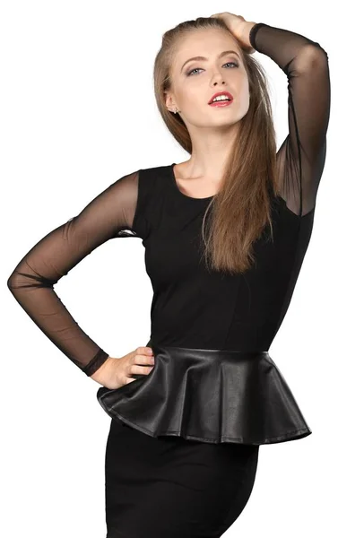 검은 옷을 입은 젊은 여자 — 스톡 사진