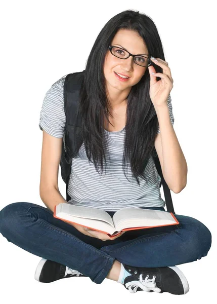 Young woman read book — Stock Photo, Image