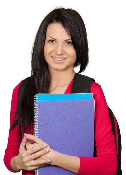 Mujer joven con cuadernos — Foto de Stock