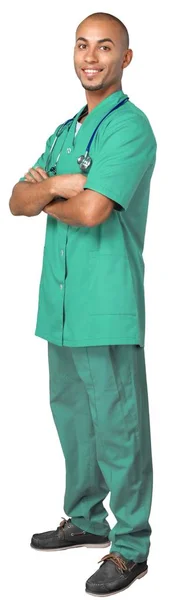 Homem médico com estetoscópio — Fotografia de Stock