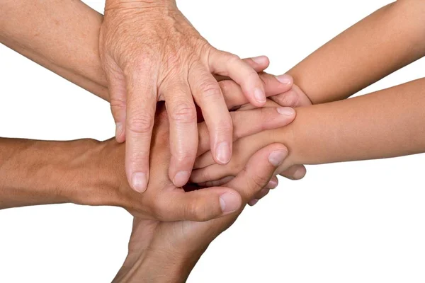 Old and young hands — Stock Photo, Image