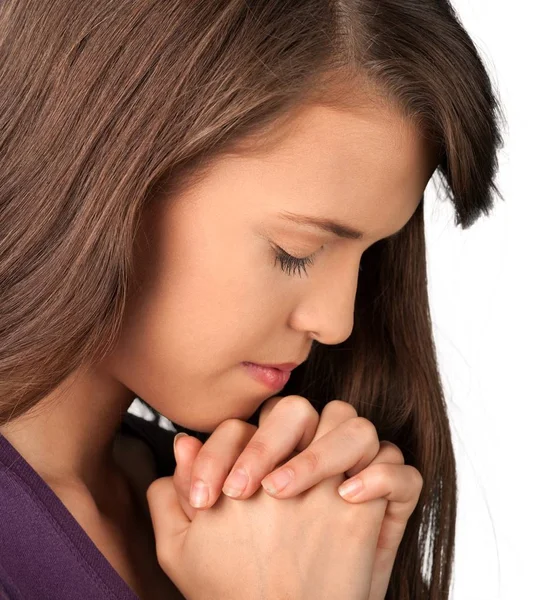 Young woman praying — Stock Photo, Image