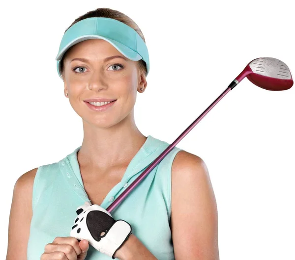 Beautiful girl with golf brassy Stock Photo by ©billiondigital