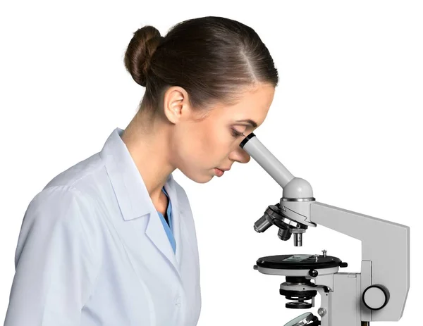 Scientist Working with Microscope — Stock Photo, Image