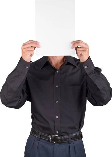 Man with blank card Stock Image