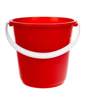 red bucket isolated on white background clipart