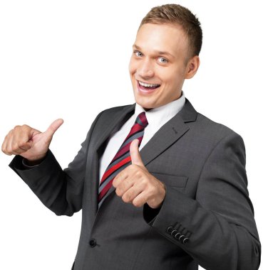 Takım elbiseli genç işadamı 