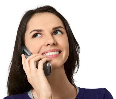 sevimli kadın holding telefon