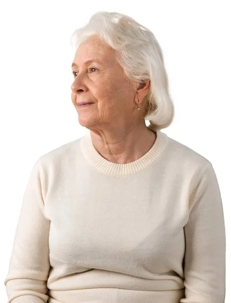 Elegant Senior Woma Isolated White Background — Stock Photo, Image