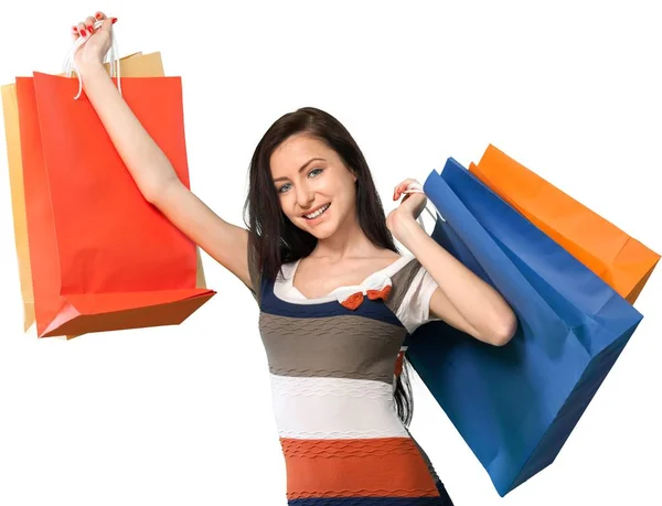 Mujer con bolsas de compras — Foto de Stock