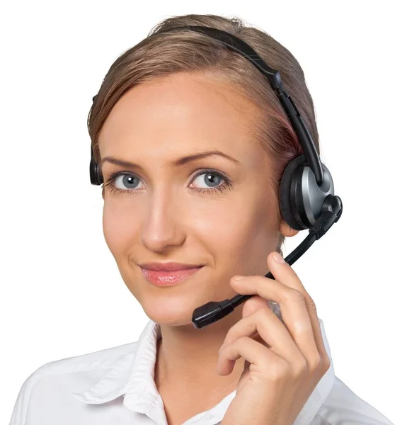 Operador de call center mulher — Fotografia de Stock