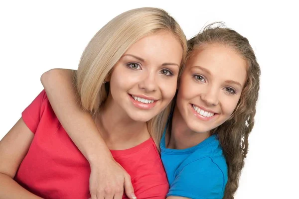 Vrouwen communiceren met telefoons — Stockfoto