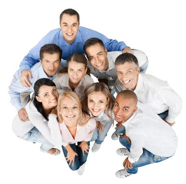 Group Confident Businesspeople Smiling White Background — Stock Photo, Image