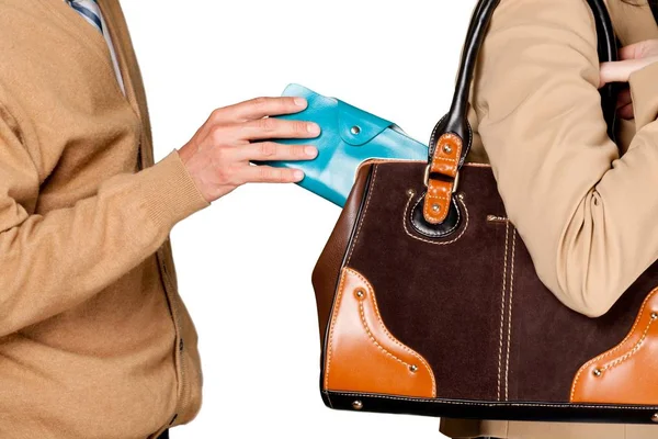 Hand stealing wallet — Stock Photo, Image