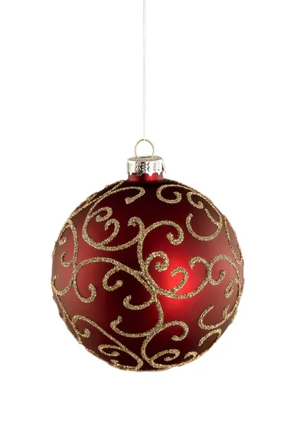 Red Christmas Bal Onscherpe Achtergrond — Stockfoto