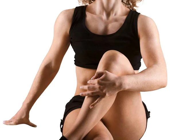 Nő teljesítő jóga gyakorlása — Stock Fotó