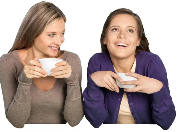 Amigas con tazas de café —  Fotos de Stock