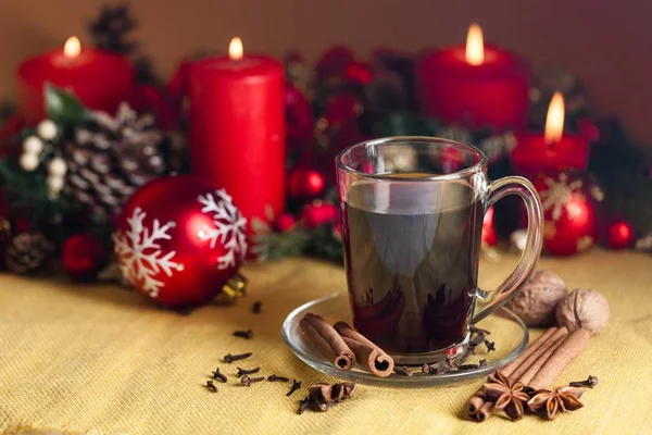 Glühwein im Glas — Stockfoto