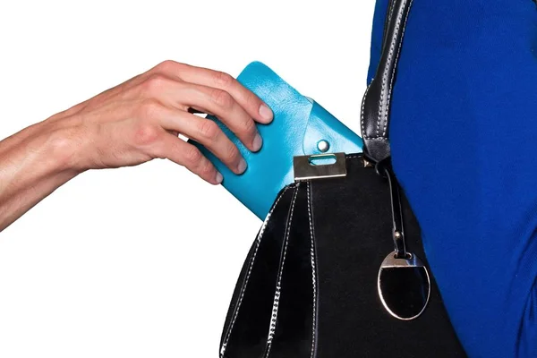 Hand stealing wallet — Stock Photo, Image
