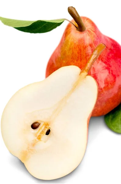 Ripe Pear Fruit White Background — Stock Photo, Image