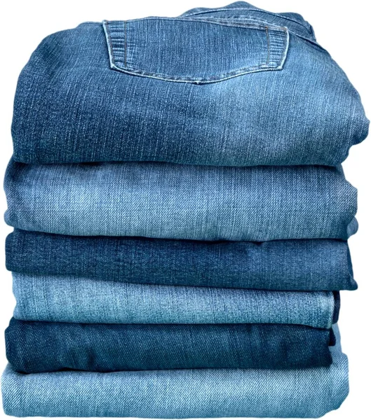 Stack of denim jeans — Stock Photo, Image