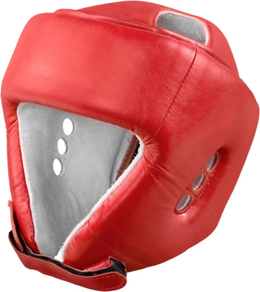 白い背景の赤いボクシング ヘルメット — ストック写真