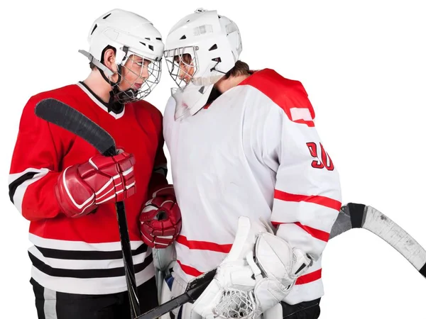 Eishockeyspieler Helmen Isoliert Auf Weißem Hintergrund — Stockfoto