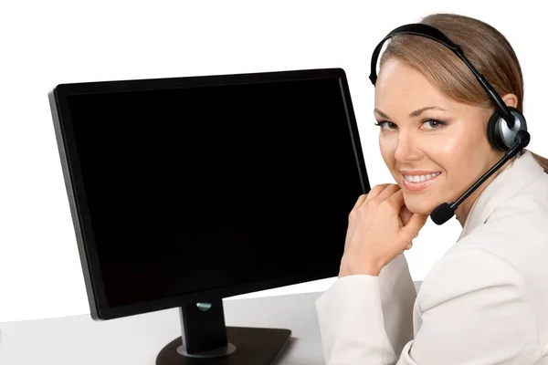 Woman Call Center operator — Stock Photo, Image