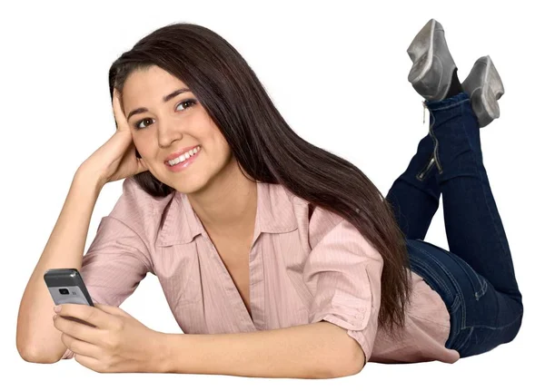 Young woman using mobile — Stock Photo, Image