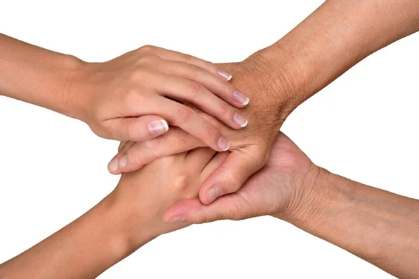 Old and young hands — Stock Photo, Image