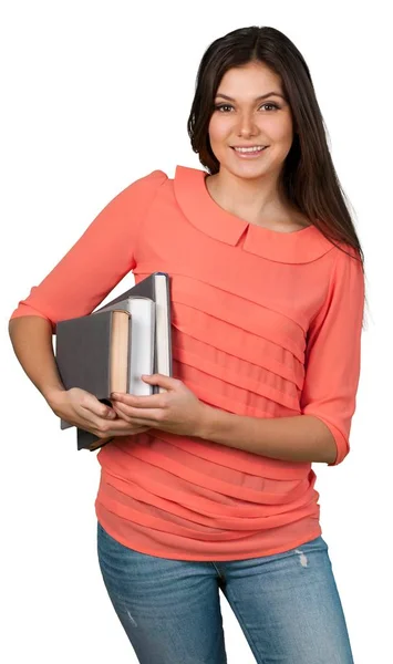 Woman holding books — Stock Photo, Image