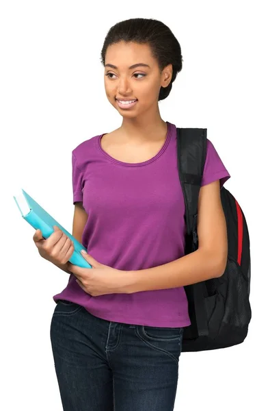 Afro American female student with book — Stock Photo, Image