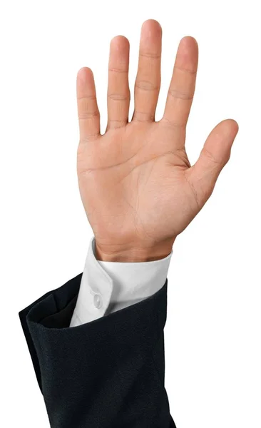 Nahaufnahme Des Geschäftsmannes Hand Isoliert Auf Weißem Hintergrund — Stockfoto
